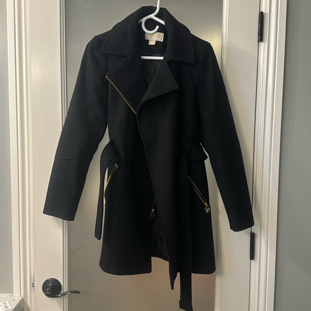 Michael Kors zip up pea coat